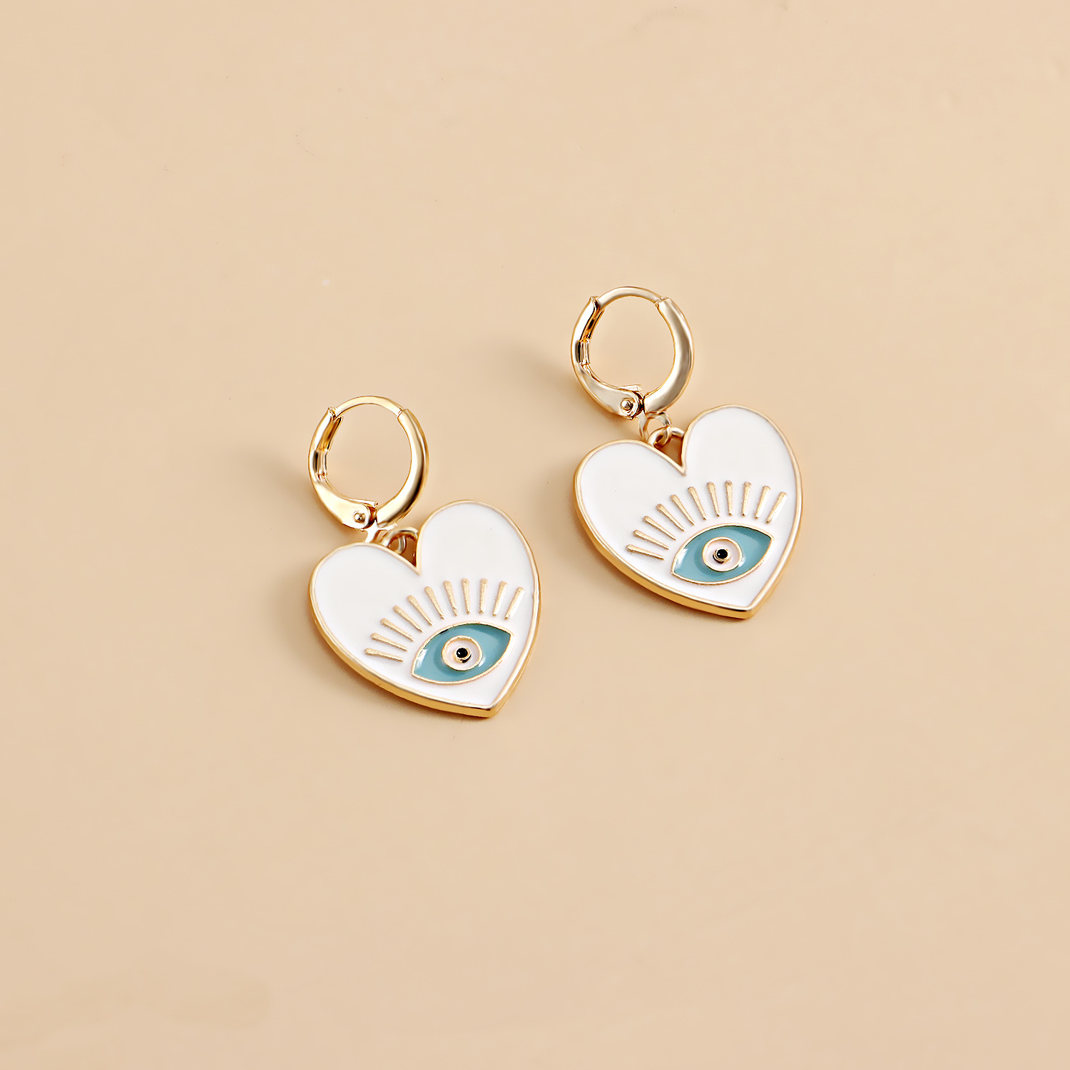 Fashion DevilS Eye Heart Shape Alloy Stoving Varnish Plating WomenS Dangling Earrings 1 Pairpicture15