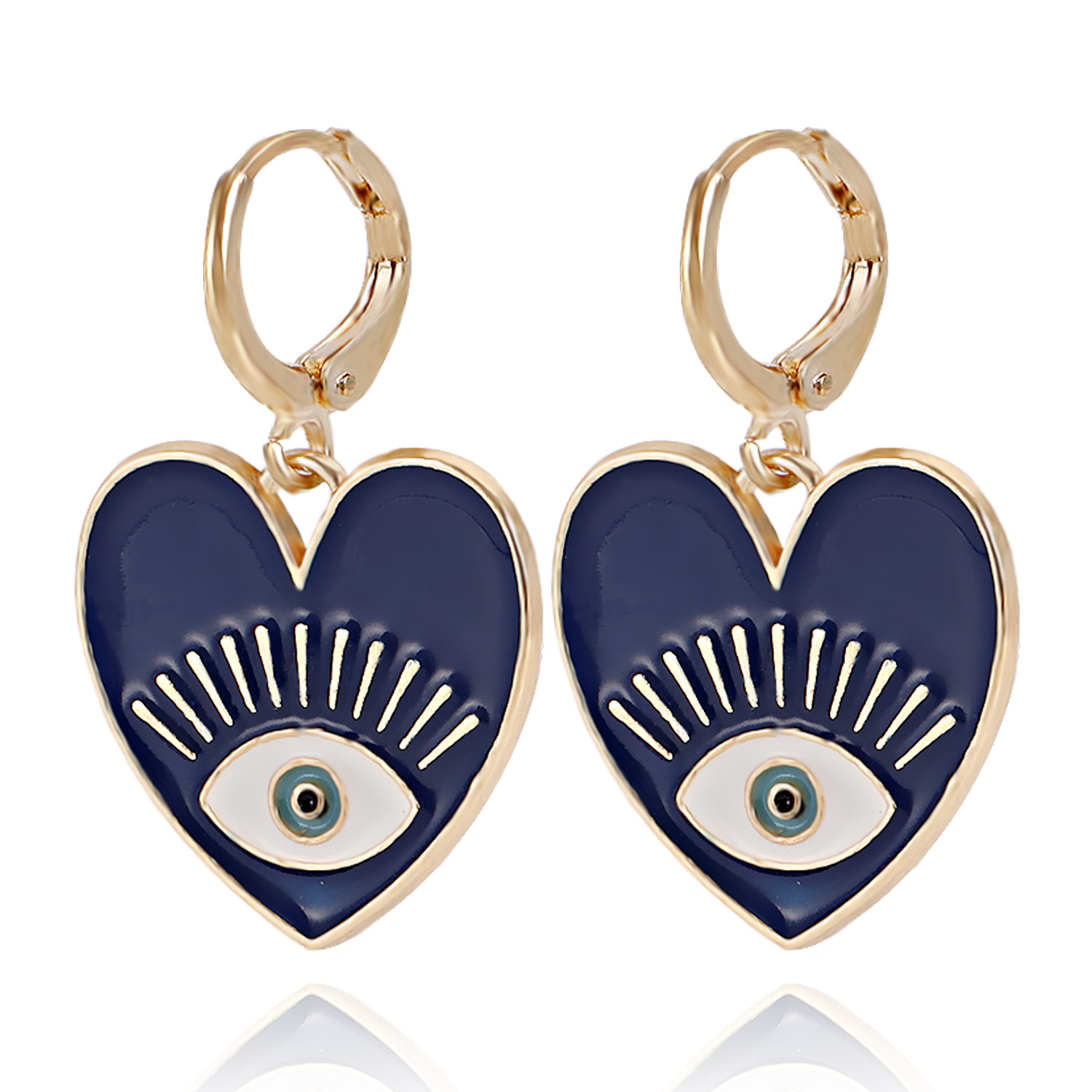 Fashion DevilS Eye Heart Shape Alloy Stoving Varnish Plating WomenS Dangling Earrings 1 Pairpicture14