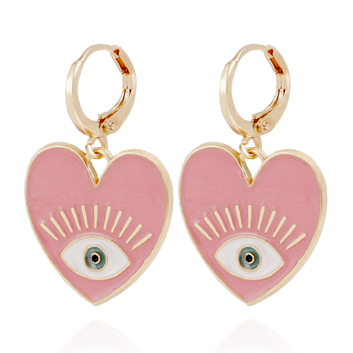Fashion DevilS Eye Heart Shape Alloy Stoving Varnish Plating WomenS Dangling Earrings 1 Pairpicture13