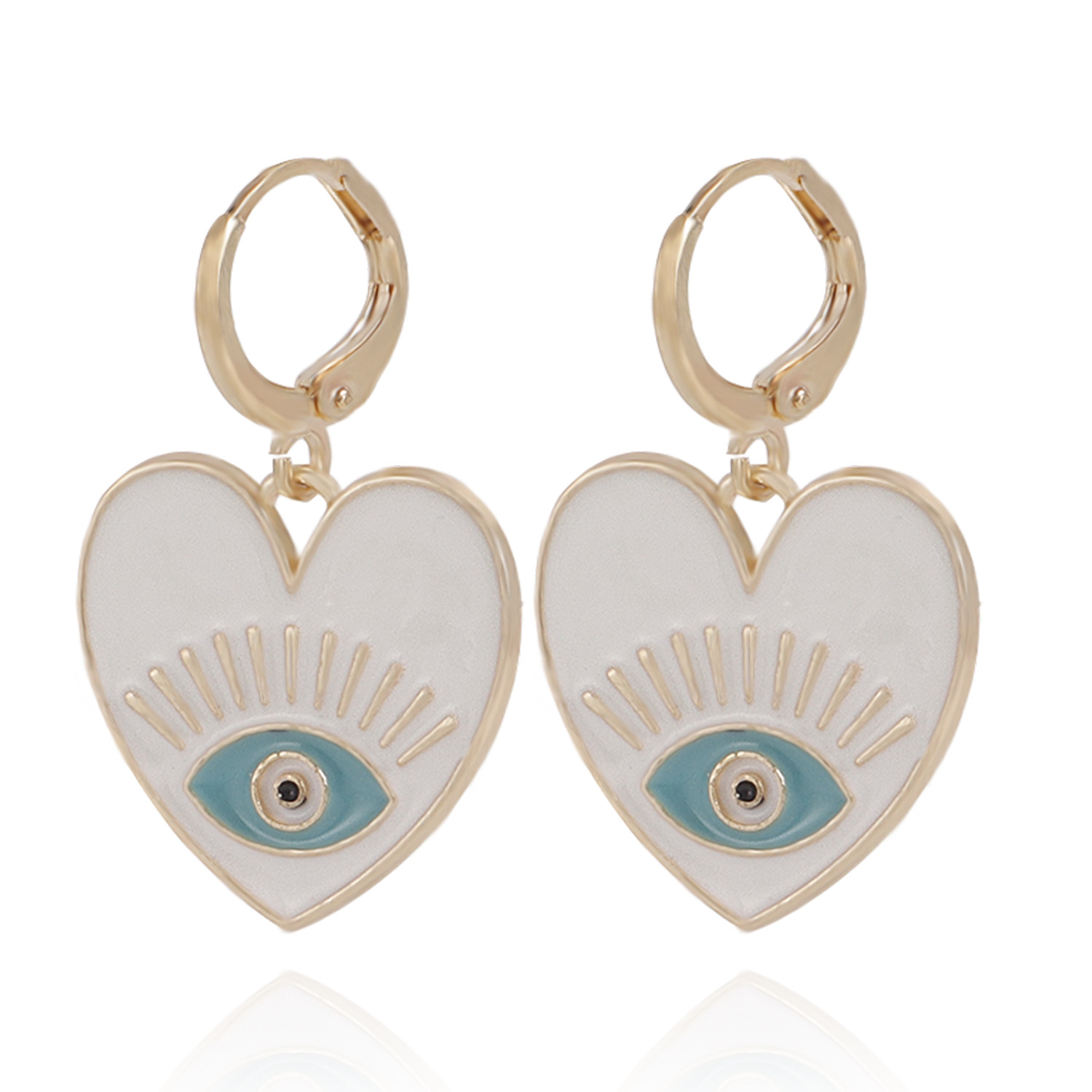 Fashion DevilS Eye Heart Shape Alloy Stoving Varnish Plating WomenS Dangling Earrings 1 Pairpicture12