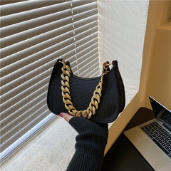 Women'S All Seasons Pu Leather Solid Color Fashion Chain Square Zipper Underarm Bag