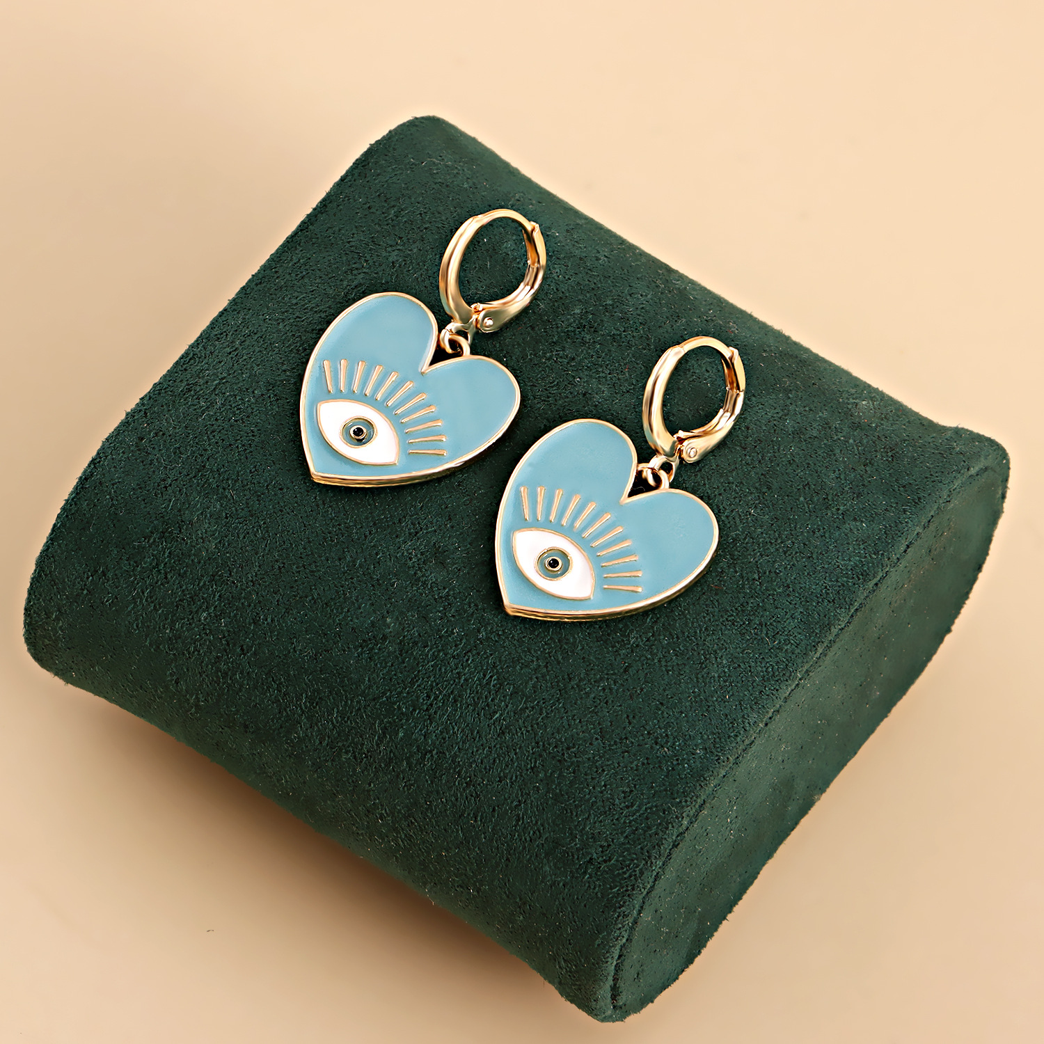 Fashion DevilS Eye Heart Shape Alloy Stoving Varnish Plating WomenS Dangling Earrings 1 Pairpicture6