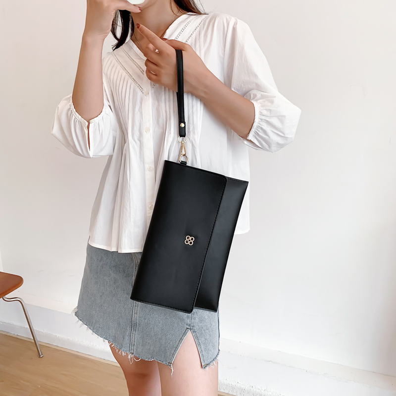 WomenS SpringSummer Pu Leather Solid Color Business Square Flip Cover Clutch Bagpicture7