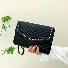 Women'S Spring&Summer Pu Leather Solid Color Fashion Square Flip Cover Clutch Bag