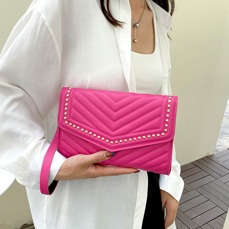 WomenS SpringSummer Pu Leather Solid Color Fashion Square Flip Cover Clutch Bagpicture2