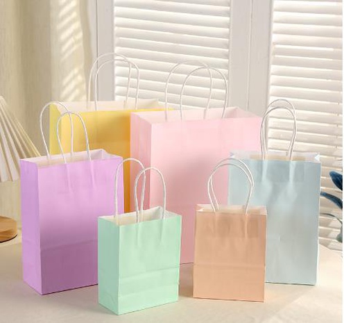 Simple Style Solid Color Paper Daily Gift Bags 1 Piece's discount tags
