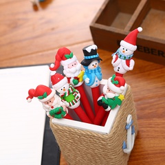 Santa Claus Snowman Student Christmas Gift Christmas Prize Soft Pottery Pen Random Style
