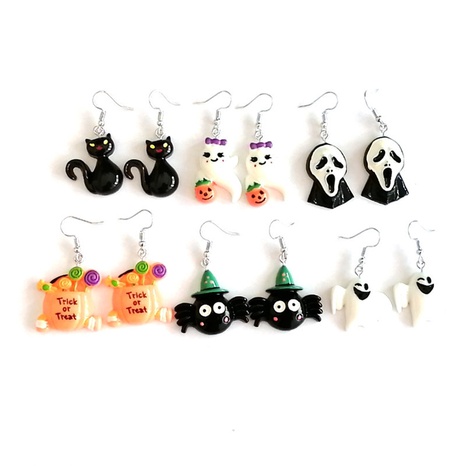 Retro Pumpkin Cat Resin Women'S Drop Earrings 1 Pair's discount tags