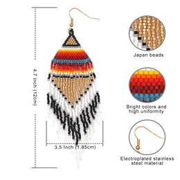 Bohemian Multicolor Glass Beaded Tassel WomenS Drop Earrings 1 Pairpicture9