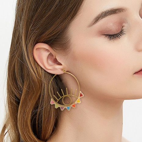 Retro Eye Alloy Beaded Women'S Earrings 1 Pair's discount tags