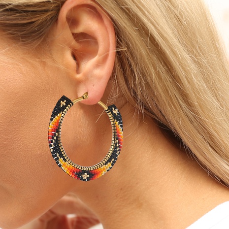 Retro Stripe Glass Beaded Women'S Earrings 1 Pair's discount tags