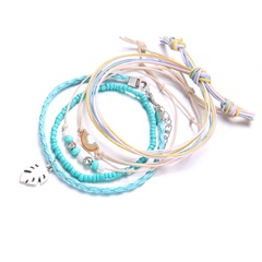 Ethnic Style Rainbow natural stone rope Knitting Women'S Bracelets 4 Piece Set