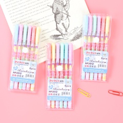 Student 0.8mm Hand Account Candy 6 Color Rainbow Highlighter Gel Pen Set