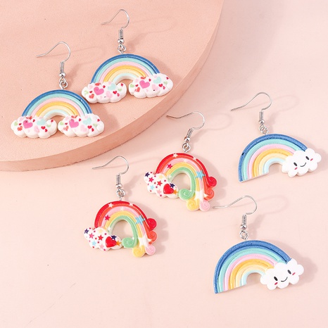 Cute Clouds Rainbow Plastic Women'S Drop Earrings 1 Pair's discount tags