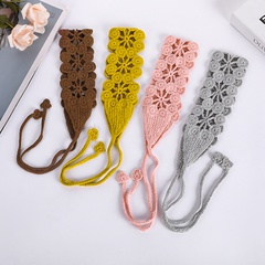 Simple Style Solid Color Flower Cotton Crochet Lace Hair Band 1 Piece