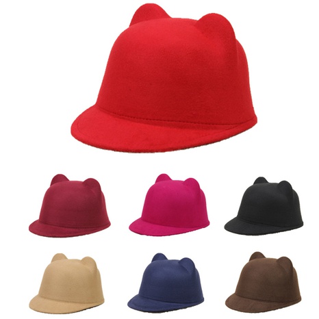 Women'S Cute Solid Color Flat Eaves Fedora Hat's discount tags