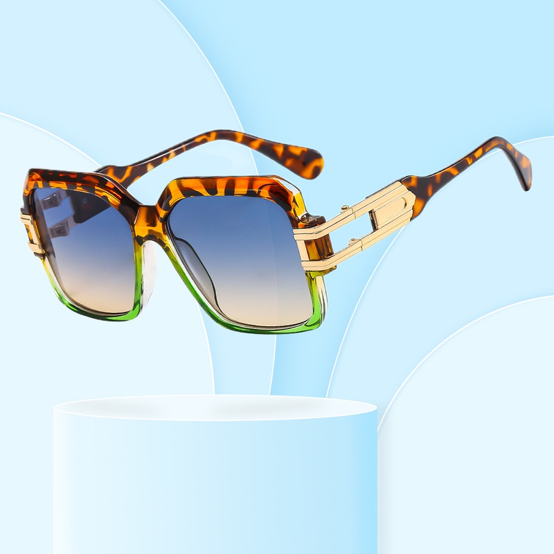 Fashion Leopard Pc Square Full Frame Womens Sunglasses
