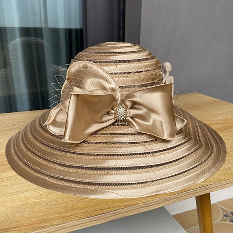 Women'S Fashion Solid Color Bowknot Flat Eaves Sun Hat's discount tags