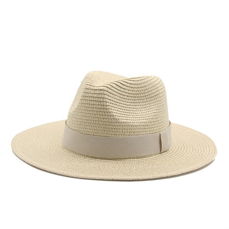 Unisex Basic Solid Color Flat Eaves Straw Hat's discount tags