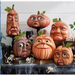 Funny Halloween Decoration Party Pumpkin Ghost Face Resin Crafts