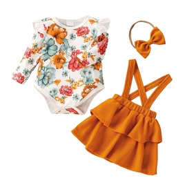 Fashion Flower Polyester Girls Clothing Setspicture16