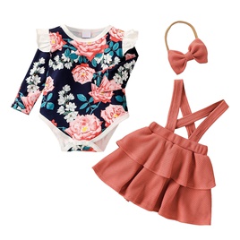 Fashion Flower Polyester Girls Clothing Setspicture28