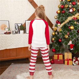 Cute Animal Letter Stripe Polyester Printing Patchwork Pants Sets Straight Pants Blouse Family Matching Outfitspicture4