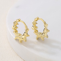 Fashion Irregular Geometric Copper Gold Plated Hoop Earrings 1 Pair