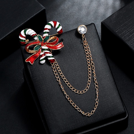 Fashion Christmas crutches Bow Knot Alloy Enamel Plating Artificial Diamond Women'S Brooches's discount tags