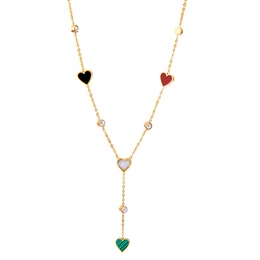 Fashion Star Moon Heart Shape Titanium Steel Irregular Tassel Necklace 1 Piecepicture6