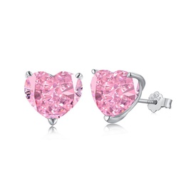 Fashion Heart Shape Sterling Silver Plating Zircon Ear Studs 1 Pairpicture12