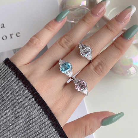 Fashion Geometric Sterling Silver Plating Zircon Rings's discount tags