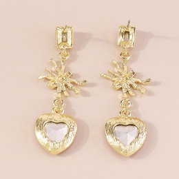 Fashion Heart Shape Spider Alloy Plating Inlay Rhinestones WomenS Drop Earrings 1 Pairpicture9