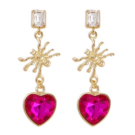 Fashion Heart Shape Spider Alloy Plating Inlay Rhinestones WomenS Drop Earrings 1 Pairpicture12