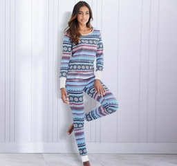 Fashion Stripe Pajama Sets Cotton Blend Polyester Printing Pants Sets Lingerie & Pajamas