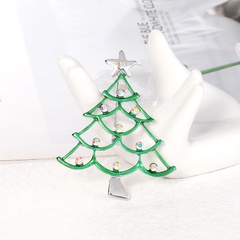 Fashion Christmas Tree Alloy Plating Inlay Rhinestones Unisex Brooches
