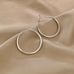 Simple Style Circle Alloy Plating Women'S Hoop Earrings 1 Pair