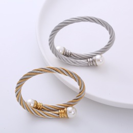 HipHop Bulb Stainless Steel Beads Bangle 1 Piecepicture9
