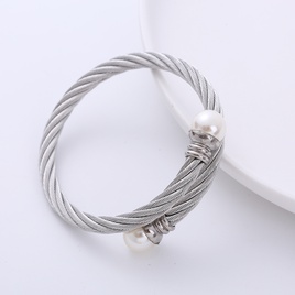 HipHop Bulb Stainless Steel Beads Bangle 1 Piecepicture12