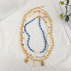 Vacation Shell Beaded Alloy Women'S Layered Necklaces 1 Piece