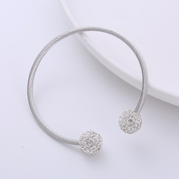 Fashion Pearl Stainless Steel Artificial Pearls Rhinestones Bangle 1 Piecepicture10