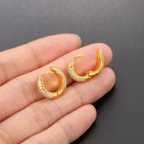 Fashion Geometric Copper Plating Zircon Hoop Earrings 1 Pair's discount tags