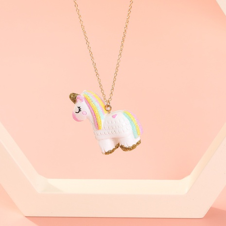 Cartoon Style Unicorn Resin Kid'S Necklace 1 Piece's discount tags
