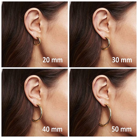 Fashion C Shape Geometric Copper Plating Ear Studs 1 Pair's discount tags