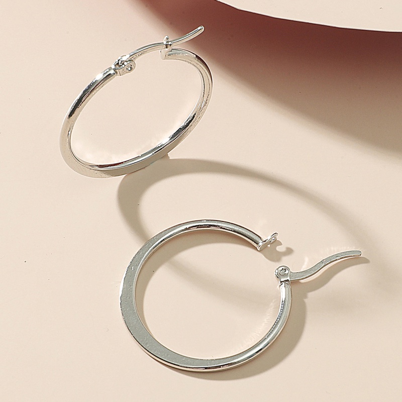 Fashion Solid Color Stainless Steel Plating Hoop Earrings 1 Pair