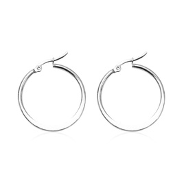 Fashion Solid Color Stainless Steel Plating Hoop Earrings 1 Pairpicture13