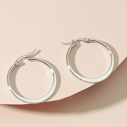 Fashion Solid Color Stainless Steel Plating Hoop Earrings 1 Pairpicture9