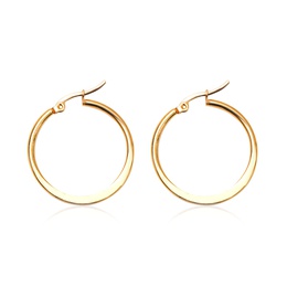 Fashion Solid Color Stainless Steel Plating Hoop Earrings 1 Pairpicture7