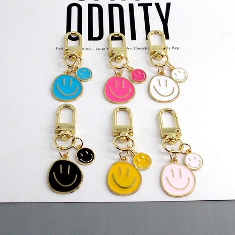 Fashion Smiley Face Alloy Enamel Keychain 1 Piece's discount tags