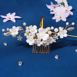 Fashion Flower Alloy Artificial Rhinestones Artificial Pearls 1 Piecepicture8